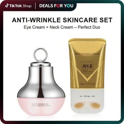 YCZ 2-In-1 Neck & Eye Tightening Set, Erase Fine Lines | Firm & Hydrate | Gentle Revitalizing Care | Say Bye To Turkey Neck & Eye Lines