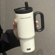 新款大容量保温杯 316不锈钢 高颜值便携手柄吸管杯 卡通冷热保温杯 车载办公室咖啡杯 便携手柄学生水杯 高颜值不锈钢水杯 双饮冰杯 车载杯冰杯