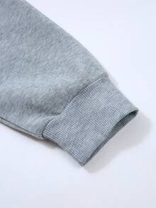 Conjunto de 2 sudaderas y pantalones casuales de talla grande para mujer, sudadera con capucha y pantalones deportivos rosas con estampado de raíz de loto, cómodo. - Gris - Ver 8