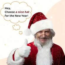 Neue Pailletten Weihnachtsmütze, festliche Party Feiertags Deluxe Plüsch verdickte Fellmütze, Erwachsene Große Größen