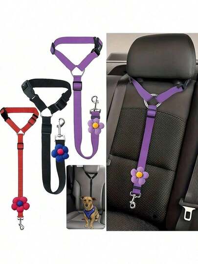 1pc Car Pet Dog Seat Leash, Pet Car Interior Leash, Dog Seat Belt Strap, Dog Seat Buckle, Dog Car Seat Accessories, Christmas Gift