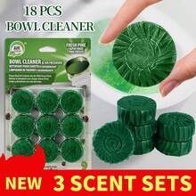 18 Pack Automatic Toilet Cleaner Tablets, Easy Use For Home Hygiene, Powerful Toilet Bowl Cleaners For Tough Stains, Long-Lasting Deodorizing, Fresh Scent - 18 Packs (PINE) - 查看 1