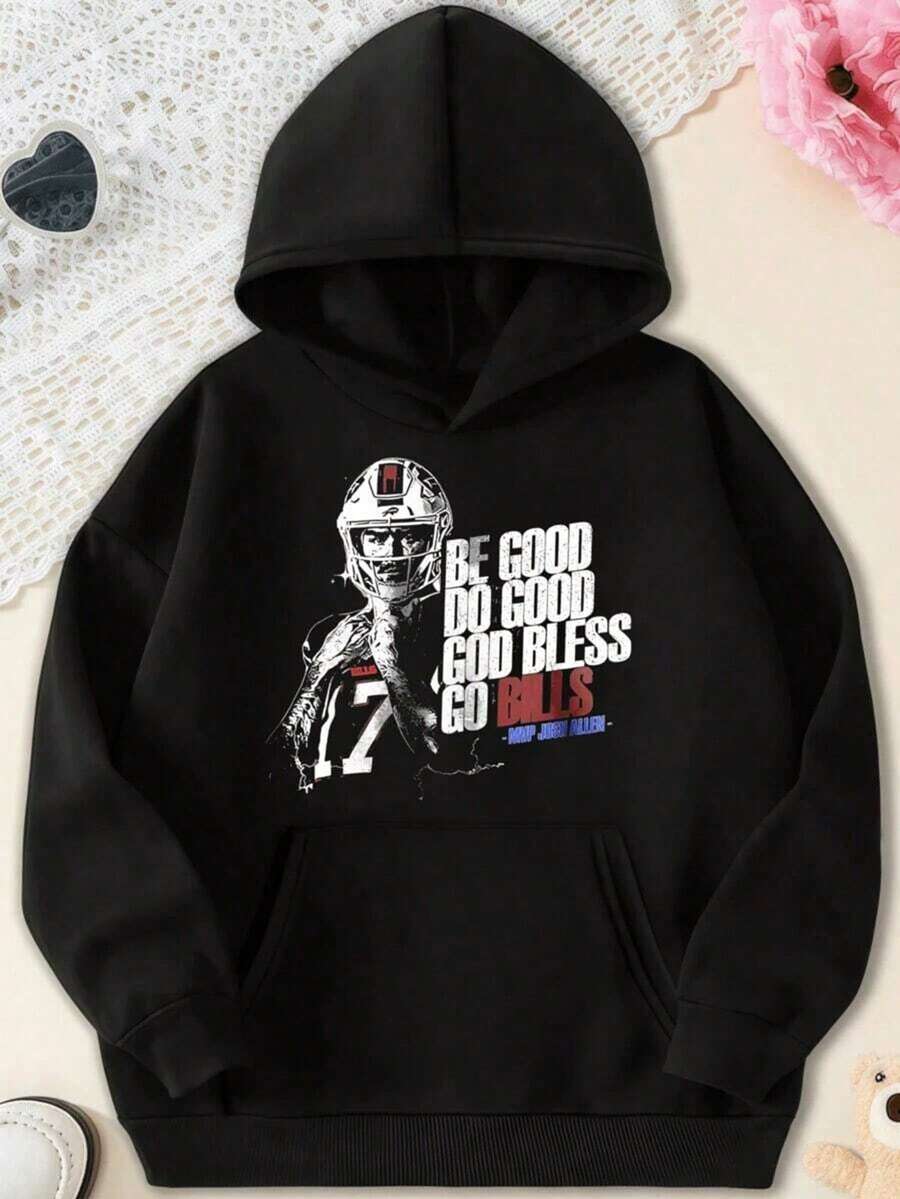 Graphic Buffalo Football Hoodie, Vintage Buffalo Football, Buffalo Football Fan Gift, Buffalo Game Day Hoodie, Vintage Bill, Mafia,Fall Hoodies,Men's Fall Clothes,Street Wear,Halloween,Mens Hoodies,Y2k Clothes,Jesus Hoodie,Thanksgiving Day,Nightmare Before Christmas,Christmas - 黑色 - 查看 1
