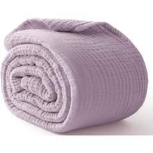 Large 50 X 70% Cotton Muslin 6-Layer Breathable Lightweight Throw Blanket Bed And Couch, Soft Quilt Bedspread, All-Season Gauze Blanket Adults, Lavender - 08 - 鼠尾草綠 - 查看 5