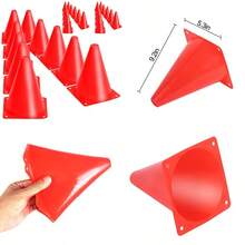 KINJOEK 30 Packs 9 Inch Sports Training Cones Traffic Cones With Rounded Edges For Safety Soccer Football Basketball Coaching Agility Drill Training Field Marker Cones Redgift - as pic - View 7