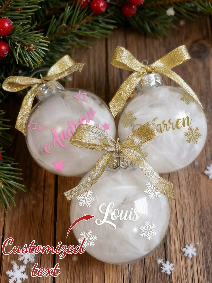 1pc Customized Personalized Christmas Ball, Personalized Christmas Tree Decoration, Christmas Party Wedding Guest Gift, Holiday Gift, Customized Christmas Ornament