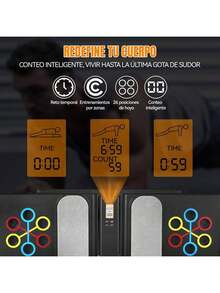 YUDSKU Tabla de Flexiones 30 en 1 Ajustable en Longitud según Anchura de Hombros, Conteo de Tiempo Automático, Soporte Antideslizante y Ligas de Resistencia – Push Up Board para Fitness y Gym en Casa - 1 - Ver 3