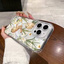 Funda magnética para phone 11/12/13/14/15/16/Pro Max. Diseño con conejito de Pascua clásico. Resistente, compatible, a prueba de golpes, de silicona. Elegante, duradera y fácil de usar - transparente - Ver 3