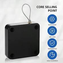 2 Piece Black Door Closer, No Drill Installation, Convenient, Simple, Easy To Use, Sturdy Design, Minimalist Style, Suitable For Home Study, Bedroom - Black - View 2