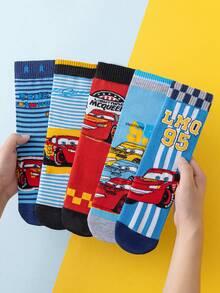 Disney 5/10 Pairs Socks, Cartoon Christmas & Racing Car Design Socks, Novelty Socks For Men, Suitable For Christmas, New Year Gifts, Casual Home Socks