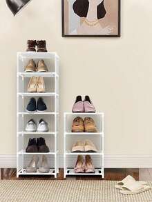 1 件 4/5/6/7/8 层鞋架，可调节鞋架，坚固易组装，窄鞋架，适用于衣柜、入口、走廊、阳台 - 彩色 - 查看 2