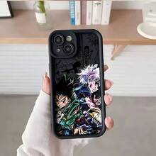 Fashionable New Anime Cartoon Hunter X Huner Phone, Compatible With 16 15 14 13 12 11 Pro XXR XXSMAX 8 Plus - Shockproof Soft TPU Back Cover, Animal Phone, Phone, Daily Phone Cover, Shockproof Back Cover, TPU Phone Cover, Animal Print, Anime Cartoon Design, Flexible Shockproof Build, Durable Back Cover, Anime Fans, Collector Community, Everyday Phone17 17promax - 黑色 - 查看 3