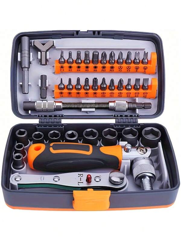 Destornillador multifuncional de acero al carbono de uso pesado 12 en 1 con mango ergonómico, incluye estuche resistente a impactos, apto para smartphones, tabletas, portátiles, reparación de electrónica, uso doméstico y atornillador de impacto, incluye puntas planas, planas, hexagonales y estrella