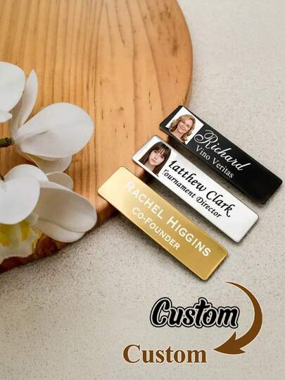 3 Peças Pins Personalizados de Crachá, Etiqueta de Identificação de Funcionário com Pins, Placa de Nome Personalizada, Crachá de Nome de Aço Inoxidável Personalizado e Elegante, Design Minimalista, Tema de Slogan Novidade Identificação Comercial - Crachá Quadrado, Adequado para Gerentes e Profissionais, Presente do Dia dos Pais, Presente do Dia das Mães, Presente do Dia do Professor, Presente Corporativo, Suprimentos Escolares, Volta às Aulas, Presente Escolar, Escritório, Escola, Sala de Aula, Presente para Professor, Presente para Colega de Trabalho