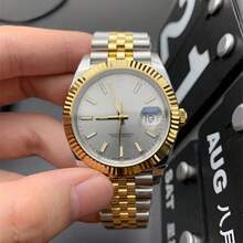 Factory Low Price Cross-Border Foreign Trade Laojia Log Watch Men's Watch Fully Automatic Mechanical Watch Mechanical Watch Stainless Steel Band Waterproof Watch Men - Platinum Steel  1 - View 13