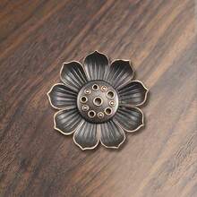 1 Stück, Lotus Räucherstäbchenhalter, Räucherbasis, Aromaascheauffangschale, Messing Räucherstäbchenhalter mit 6 Löchern und abnehmbarer Aschenbecher für Büro, Zuhause, Schlafzimmer, Yoga Raum und Teeraum. Rama Dekoration Rama