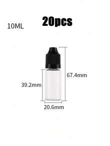 纖細滴管瓶 5ml/10ml/20ml/30ml/50ml 空可擠壓眼藥水瓶 PET 可擠壓液體滴管瓶蓋，適合返校與旅行，便攜輕巧旅行配件 - 彩色 - 查看 14