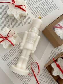 Moldes para velas de Natal, Molde de resina de silicone quebra-nozes de Natal, Molde de vela quebra-nozes rei e soldado, Presente de Natal perfeito para amigos, Para decoração de mesa de festa em casa, Fabricação de velas natalinas, Sabonete artesanal, Chocolate - Branco - Ver 4