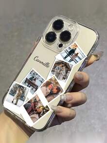 1 Stück personalisiertes Familien-, Freunde-, Paarsignatur-Foto 6 Stücke TPU transparentes 1.0 Handyhülle kompatibel mit iPhone 16 Pro Max/17/17 Pro Max/17 Air und anderen Modellen