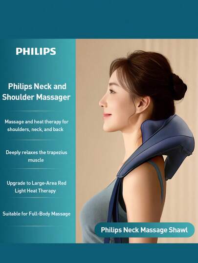 PHILIPS Philips Neck And Shoulder Massage Shawl For Shoulder, Neck, And Back Massage Effectively Relaxes Shoulder And Neck Muscle Groups Birthday Gift