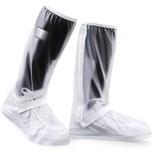 TOPONE Botas para Lluvia, Protector de Zapatos Impermeable para Hombre y Mujer, Cubrebotas con Tira Reflectante y Cremalleras, Calzado de Lluvia Nieve y Funda para Tenis, Rain Boots ReutilizableXL - Blanco-L - Ver 2