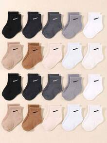 20 Pairs Solid Color Baby Socks | 10 Pairs Black White Gray Baby Socks | Stretchy, Sporty Casual Style | Suitable For Infants & Toddlers | Unisex For Baby Boys & Girls | Newborn Socks | Infant Socks | Baby Party Decor | Halloween Thanksgiving Christmas Gifts - Multicolor - View 1