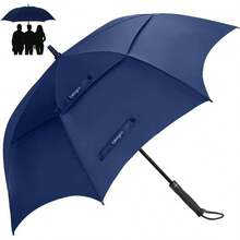 Paraguas de Sombrilla con Proteccin Paraguas de Pro - Line Resistente al Viento Paraguas con Construccin de Fibra de Vidrio Sombrilla Ligero Resistente al AguaAzul - Azul - Ver 2
