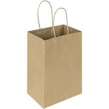 100 Pack 5.25x3.25x8.25 Inch Small Plain Natural Paper Gift Bags With Handles Bulk Kraft Bags For Birthday Party Favors Grocery Retail Shopping Business Goody Bags Cub Brown 100 PCS Count