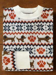 Mujeres de otoño Mujeres de invierno Moda vintage de otoño e invierno Elegante casual Tops de otoño e invierno para mujeres Naranja quemado Calabaza negra Patrones de Halloween de otoño e invierno Moda de otoño e invierno Diseños cómodos y casuales para el hogar y el transporte Cuello redondo Manga larga Suéter de punto Tops de punto Suéteres de punto para mujeres - Albaricoque - Ver 5