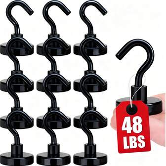 5pcs Strong Magnetic Hooks, Bag Organizer Hook, Powerful Neodymium Metal Magnets With Magnetic Hooks For Hanging, Kitchen Accessories, Kitchenware Storage Hooks, Magnetic Hooks For Cruise Ship Camping Grill Kitchen Fridge Garage Walls, Hang Bags, Hangers, Keys, Travel Essentials, School Accessories Back To School Universty Students