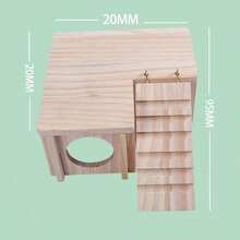 Wooden Hamster Hiding House Detachable Golden Bear Nest Hamster Ladder Toy House Hamster Luxury Villa