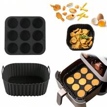 1/2片装空气炸锅硅胶烘焙垫，耐热硅胶蒸垫，烘焙蛋糕模具 - 彩色 - 查看 13