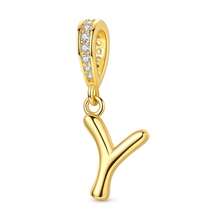 1 件金色字母珠 26 个字母字符金色字母吊坠饰物适合手链项链珠子用于 DIY 珠宝制作原创设计精美珠宝礼物适合女性女孩生日、周年纪念或个性化名字珠宝 - 金色 - 查看 12