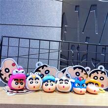 New Crayon Shin-Chan Authentic Big Head Series Keychain - Hero Shin-Chan Design, 3D Stereo Doll Charm, High-Definition Thick Eyebrow & Cute Face, PVC+ABS Material, Wear-Resistant & Colorfast, For Keys/Backpack/Bag/Car Key, Anime Peripheral Toy, Couple Gift, Nostalgic Healing Item