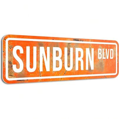Metal Tin Sign Measuring 4X16 Inches Featuring A Street Sign For Beach-Themed Decor, Perfect For A Beach Room, Dormitory, Or Teen'S Room, Ideal For Summer Aesthetics And Hawaiian Decor.