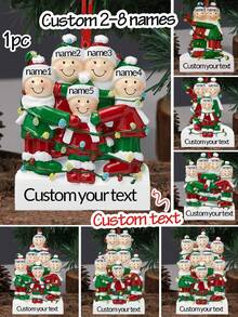 Decorazioni natalizie personalizzate, decorazione natalizia per albero di Natale personalizzata per famiglia. Ornamenti personalizzati con 1-8 nomi. Decorazione natalizia personalizzata "Miglior famiglia 2025".