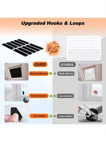 TOCOZOC Cortinas Opacas Portátil, 145 x 300cm Persianas Opacas Portátil con Aislamientoérmico, Persianas Cortina para Ventanas con Cortador, Regla y Bolsas - 1 - Ver 7