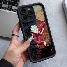 Creative Cool Anime Phone Case With Blue-Haired And Red-Costumed Character For Apple  16, 16e, 15, 14, 13, 12 Mini, 11 Pro Max, X, XR, XS Max, 8, 7 Plus - Stylish Soft Back Cover With Ladder Lens Protection - Màu Khaki - Xem 5
