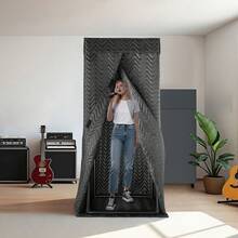 Portable Vocal Booth, 6.56 Ft Height, Portable Recording Studio With Travel Bag, Mobile Tablet Stand, Thickened Soundproofing, Sound Isolation Booth For Echo-Free Vocals, Podcasts, Voiceovers