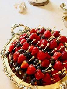 100支7英寸竹制鸡尾酒吸管和串签，适用于开胃菜、鸡尾酒、派对、休闲餐饮、蛋糕装饰、水果甜点、婴儿派对、生日、婚礼和其他场合。天然材质。 - 白色 - 查看 5