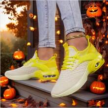 Comfortable,Casual,Commuter,Mothers Day Gifts ,Holiday,Halloween,Christmas,Personalized,Halloween Women's Fashion,Fallfreshnes,Women's Sneakers - Available In Three Colors: Bright Pink, White And Bright Orange. Women's Casual Shoes, Lightweight Blade Sole, Breathable Knit, Lace-Up Rebound Cushioning, Suitable For Walking And Tennis, Sports Style2025 Autumn New Arrivals Women's Lightweight Stylish Sneakers - Low-Top  Sole For All-Day Wear, Casual Sneakers |   Low-Top Sneakers |   Lace-Up Closure, Comfortable, Non-Slip, Lace-Up Casual Sneakers With Cushioned Insoles, White Stripe Design (These Shoes Are Perfect For Swapping With Friends At The Start Of The New School Year. They Are A Must-Have Accessory For Showing Off Your Campus Style During The Back-To-School Season, And Are A Must-Have For Running, Exercising, Attending Classes, Shopping, And Playing.) . They Are A Must-Have Item For Halloween Costume Outfits And Also Very Suitable For Wearing With Clothes In The Autumn Season.