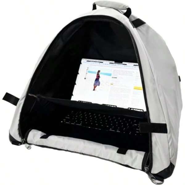 Sun Shade Beach BagLaptop Tent Waterproof Fabric Laptop Protective Hood For Working Outside Foldable Privacy Cover Hood Heat And Light Reflective Outdoor Easy To Use