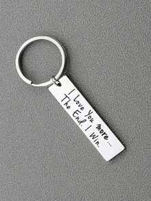 1Pc I Love You More End I Win Keychain,Couple Keychain,Keyring Boyfriend,Girlfriend Birthday,Anniversary Him - Silver - View 4