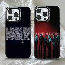 Custodia per telefono della band Rock L-Linkin P-Park, compatibile con modelli 16, 15, 14, 13, 12, 11, Pro, Max, Plus, Mini, XS, SE, antiurto, nera opaca, compatibile con custodie per modelli 17, 17 Pro, 17 Pro Max