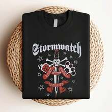 180g pure Cotton STORMWATCH Right To Remain ViolenT T Shirt Skinhead Oi Moral Outrage Combat Ready Soft Unisex Casual streetwear fashion Stretched T-Shirt For Women Casual women Women Top Graphic Tees graphic Top For Everyday Wear Breathable Slightly female - Negro - Ver 4