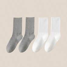 4 đôi tất cotton cổ ngắn nữ, tất lông cừu Angora màu đỏ ấm áp đa năng cho mặc hàng ngày, mùa thu/đông - Nhiều màu - Xem 15