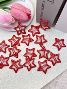 50 piezas/36 piezas/12 piezas/5 piezas Clips para el cabello de colores caramelo estilo Y2K para mujeres, lindos clips para el cabello tipo BB para flequillo y lados, surtido de colores aleatorios, accesorio de moda versátil para uso diario, accesorios para la cabeza, accesorios para el cabello para mujeres - Rojo - Ver 2