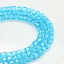 95-100pcs 4/6MM Clear Square Beads Faceted Crystal Glass Cube Beads For DIY Handmade Bracelets Necklaces Earrings Fashion Jewelry Accessories - Màu xanh Ô liu - Xem 6