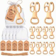 Zestaw 10 złotych otwieraczy do butelek 30, 40, 50, 60, 70, 80 na prezenty urodzinowe 30, 40, 50, 60, 70, 80, przyjęcia urodzinowe, prezenty rocznicowe, pamiątki ślubne i prezenty dla gości, prezenty walentynkowe, artykuły kuchenne i barowe, upominki na przyjęcia