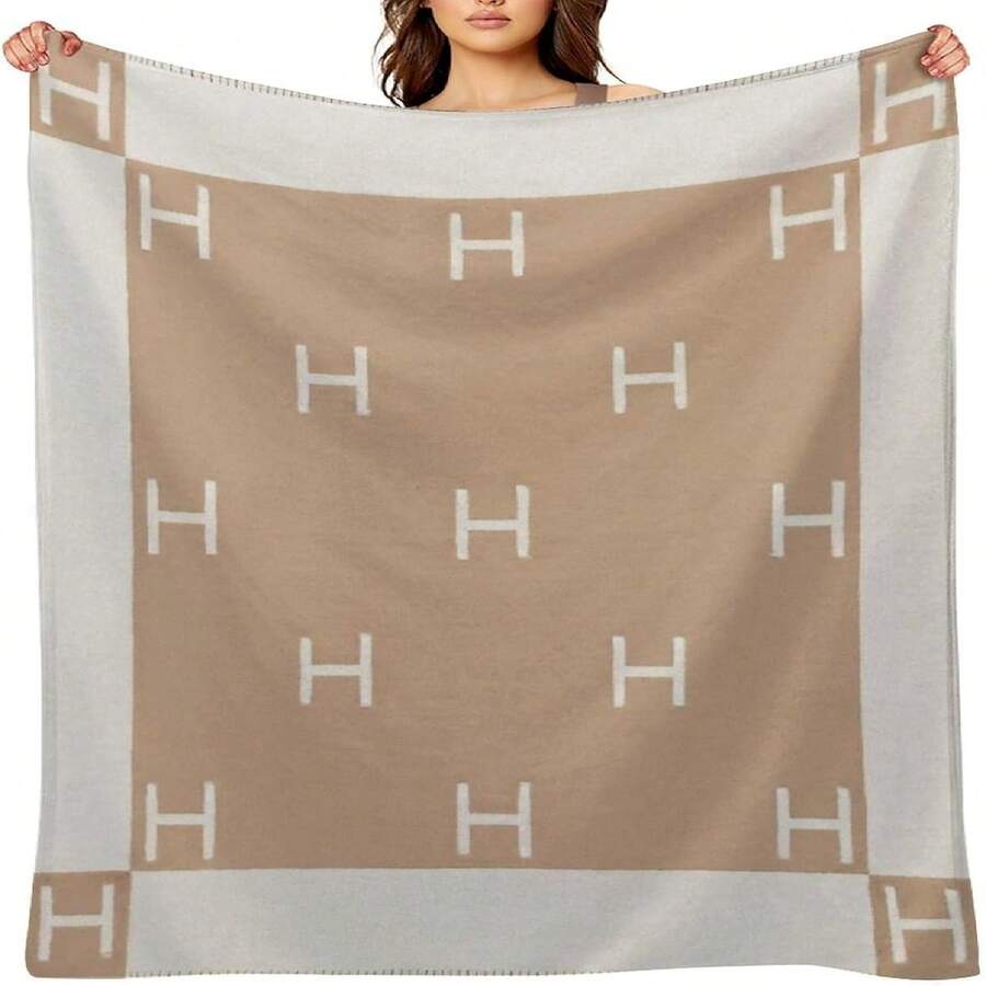 H Blanket Sofa Throw Blanket Soft And Comfortable Blanket Suitable For Sofa And Living Room - 白色 - 查看 1